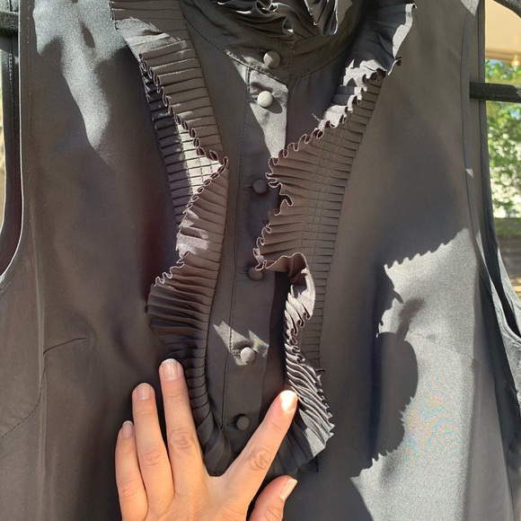 Kenar 100% silk sleeveless top black M - Picture 5 of 11